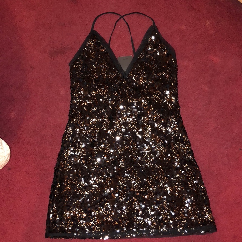 Minnie Black Sequence Dress